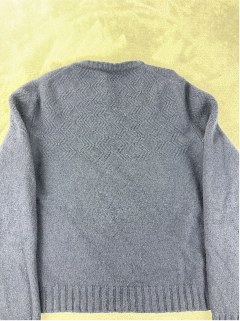 Isaia Napoli 100% Cashmere Navy Blue Sweater Mens Size Small - Picture 15 of 16